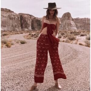 Spell & the Gypsy Jewel Palazzo Pant in Copper Womens XS Paisley